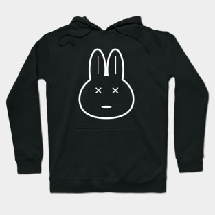 Rabbit In Strange Mood white Color Hoodie